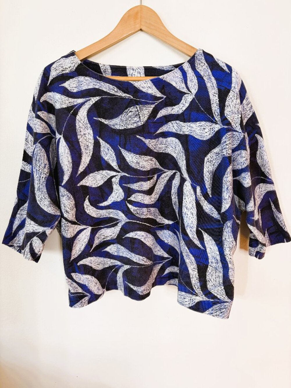 Poetry Organic Cotton Lagenlook Top Size 14 Oversized Artsy Abstract Botanical B